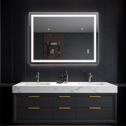 LED Bathroom Mirror – Anti-Fog, Dimmable Front & Backlit Wall Mirror 36” x 48"