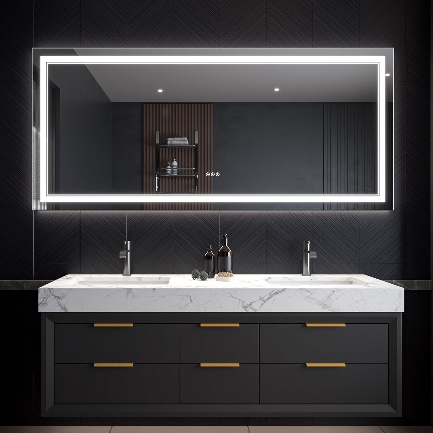 LED Bathroom Mirror – Anti-Fog, Dimmable Front & Backlit Wall Mirror 32” x 72"