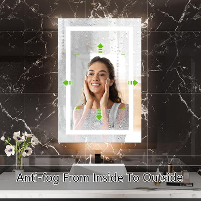 LED Medicine Cabinet with Left-Swing Door, Anti-Fog Mirror, Dimmable Lighting & Built-In Outlets 24" x 36"