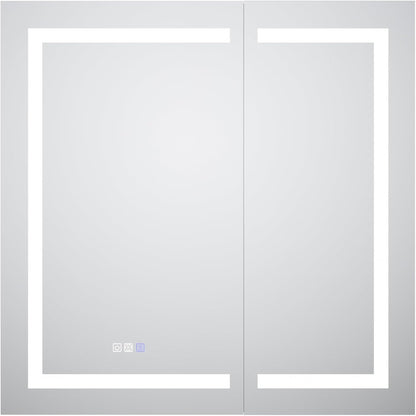 LED Medicine Cabinet with Anti-Fog Mirror, Dimmable Lighting & Built-In Outlets 36" x 36" Double Door