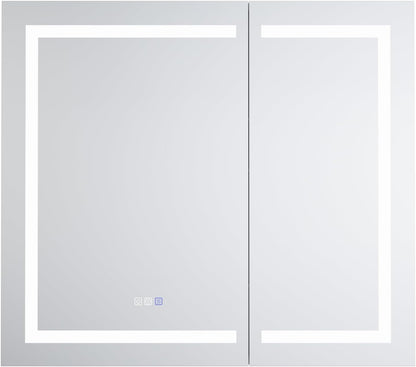 LED Medicine Cabinet with Anti-Fog Mirror, Dimmable Lighting & Built-In Outlets 42" x 36"