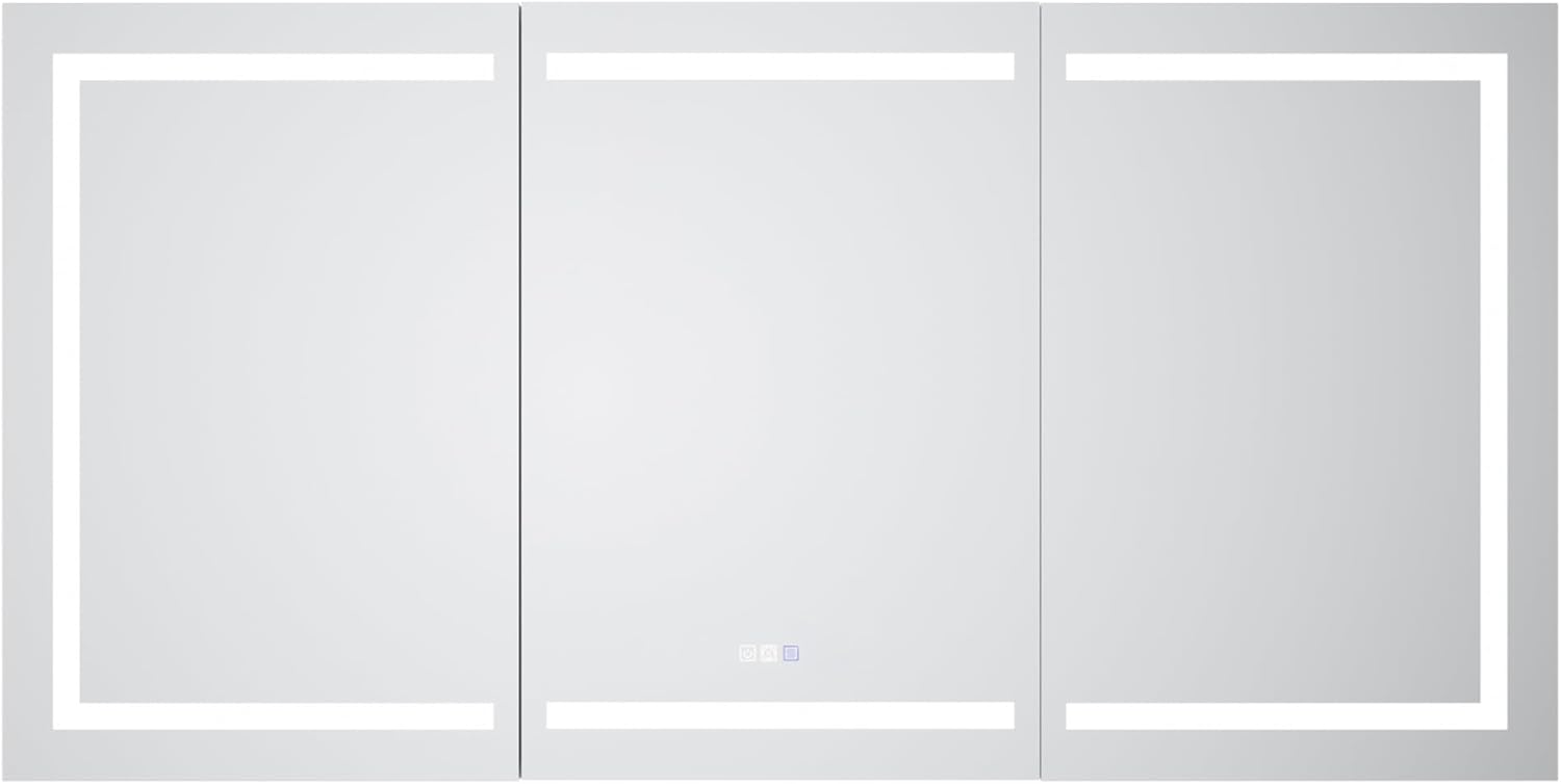 LED Medicine Cabinet with Triple Door, Anti-Fog Mirror, Dimmable Lighting & Built-In Outlets 66" x 36"