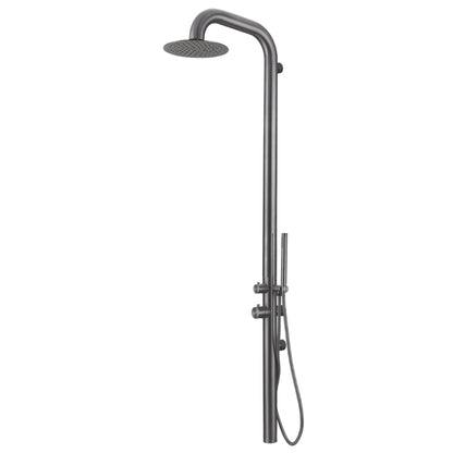 Outdoor/Indoor Shower, Wall-Mounted, Stainless Steel Grey