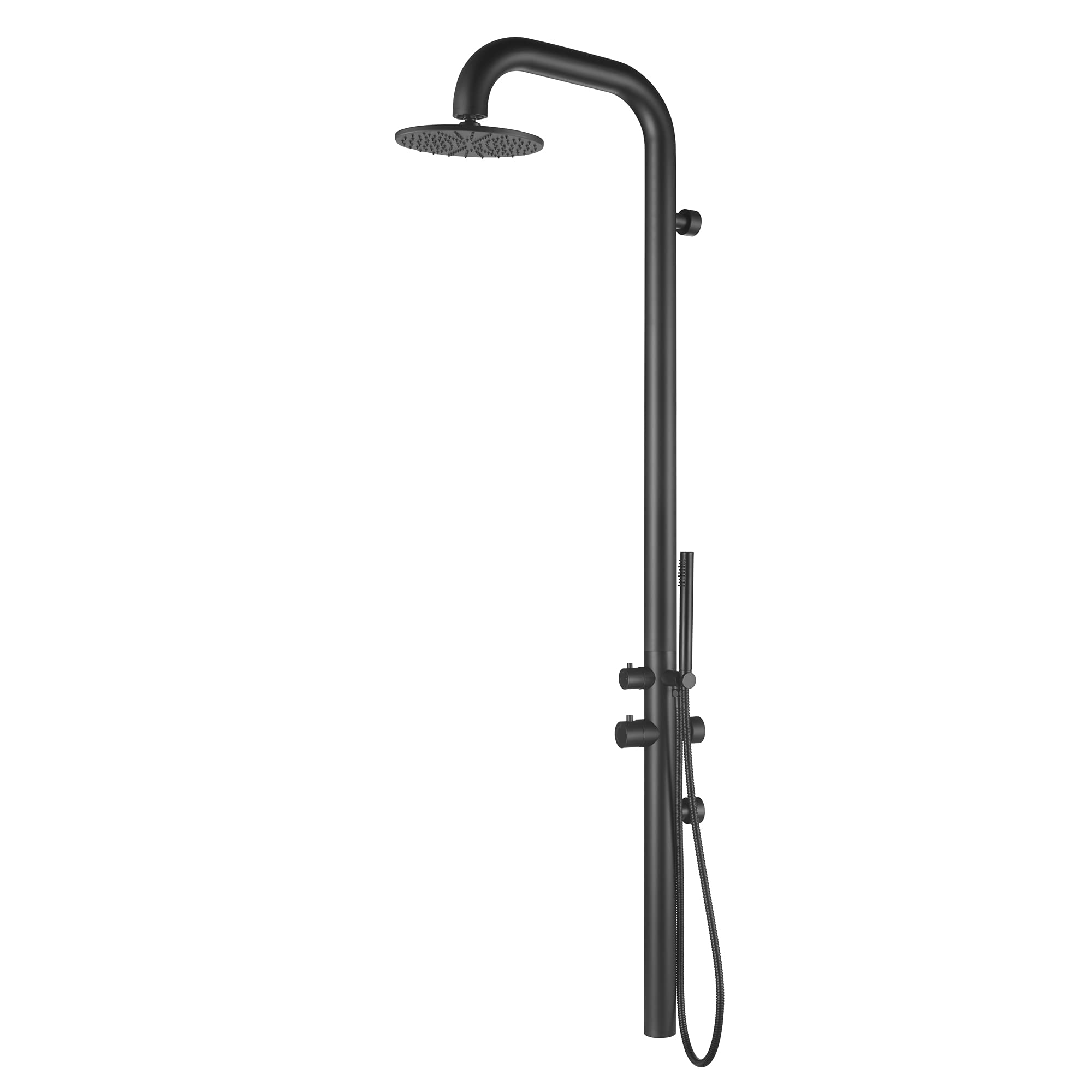 Outdoor/Indoor Shower, Wall-Mounted, Stainless Steel Matte Black