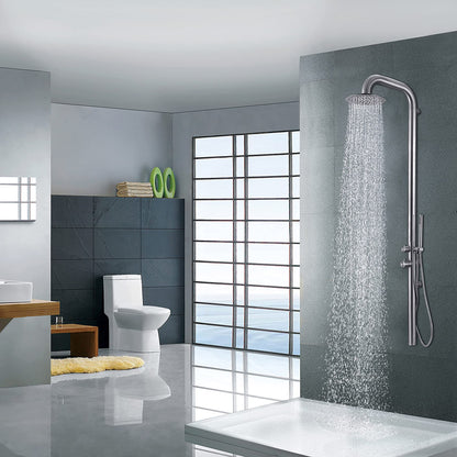 Outdoor/Indoor Shower, Wall-Mounted, Stainless Steel Brushed