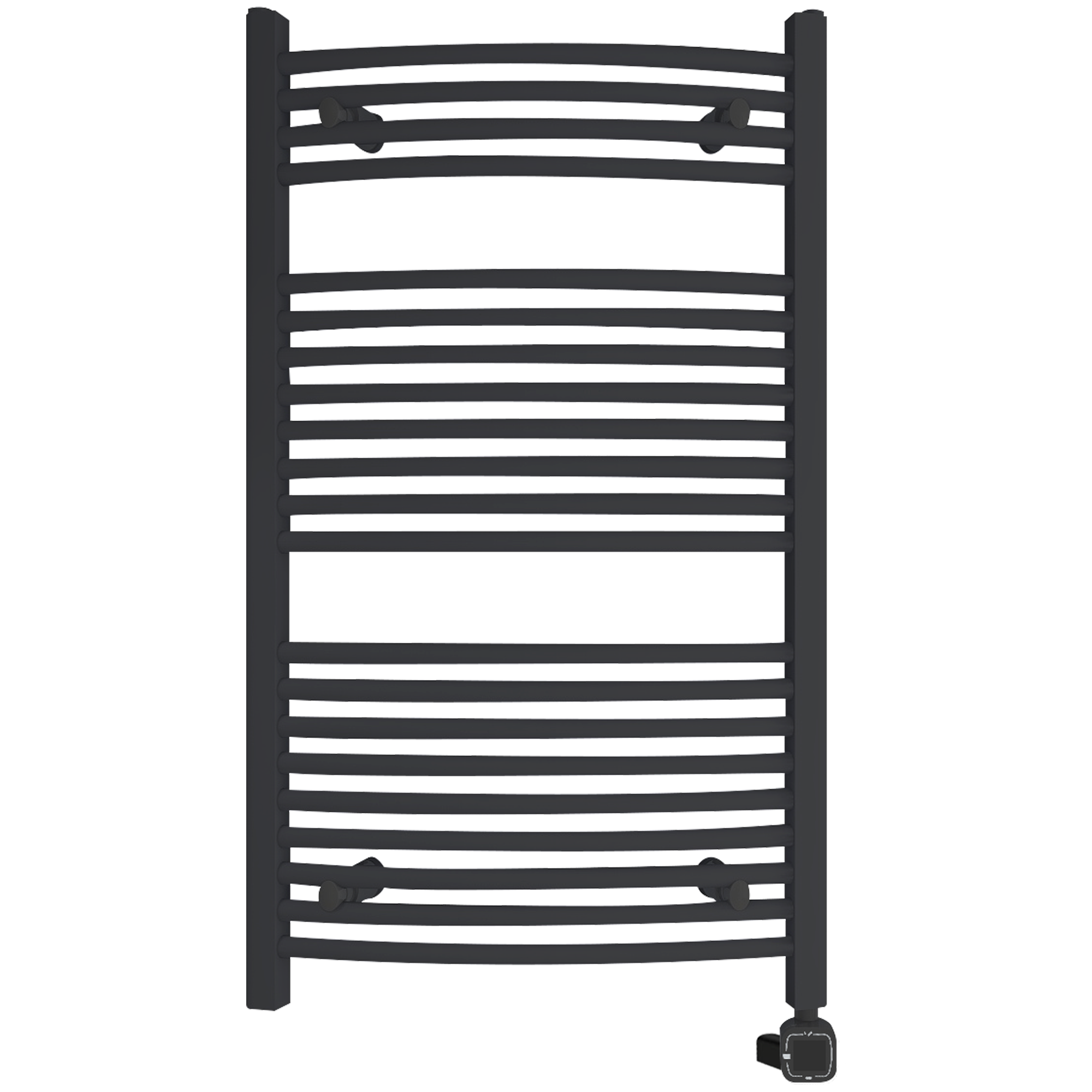 Towel Warmer Radiator 21 Curved Bars with Programmable Smart Control, 24"x40" Matte Black