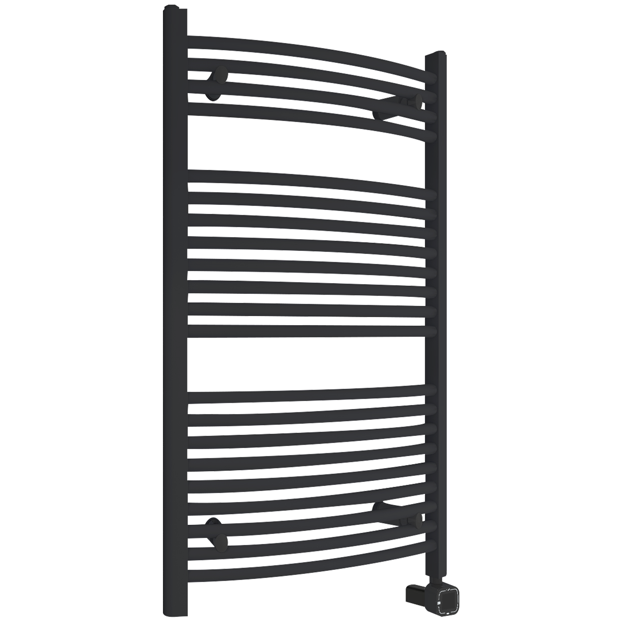 Towel Warmer Radiator 21 Curved Bars with Programmable Smart Control, 24"x40" Matte Black