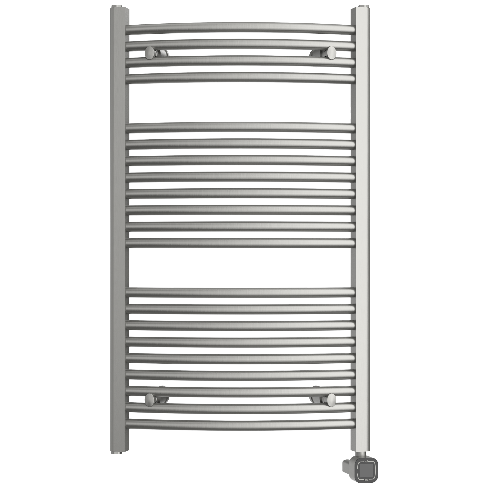 Towel Warmer Radiator 21 Curved Bars with Programmable Smart Control, 24"x40" Brushed Polish