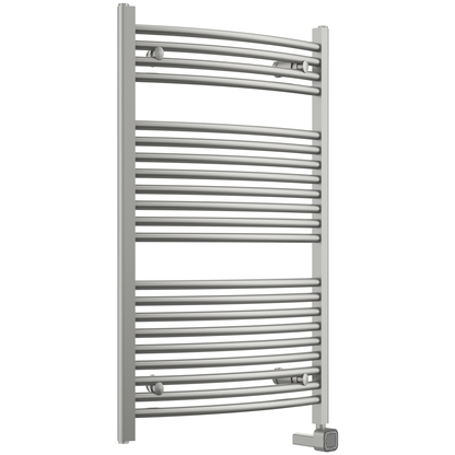 Towel Warmer Radiator 21 Curved Bars with Programmable Smart Control, 24"x40" Brushed Polish