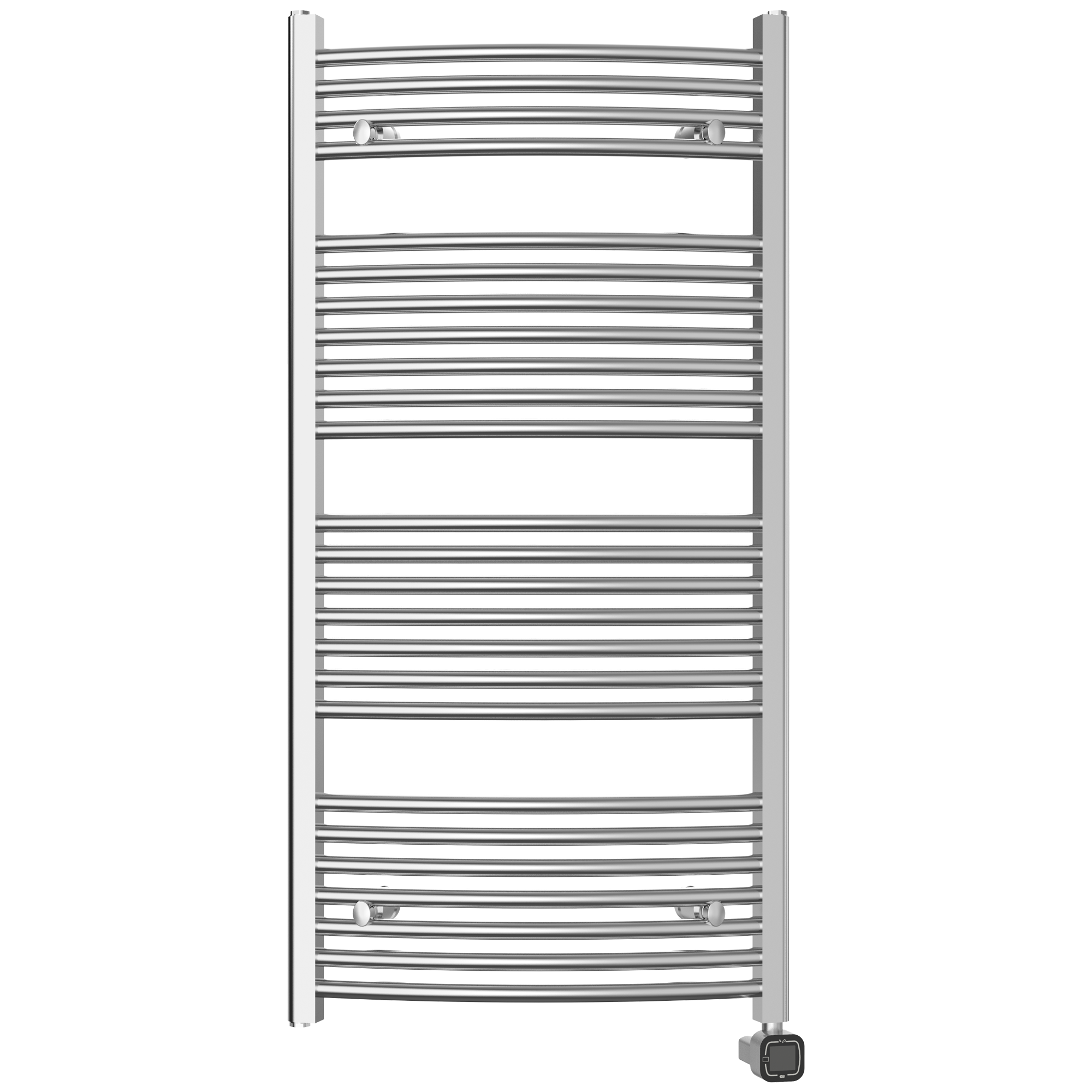 Towel Warmer Radiator 25 Curved Bars with Programmable Smart Control, 24"x48" Chrome