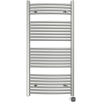 Towel Warmer Radiator 25 Curved Bars with Programmable Smart Control, 24"x48" Brushed Polish