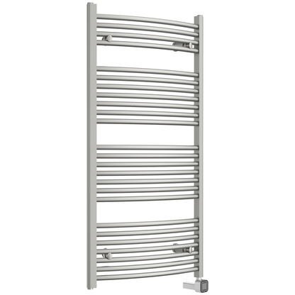 Towel Warmer Radiator 25 Curved Bars with Programmable Smart Control, 24"x48" Brushed Polish