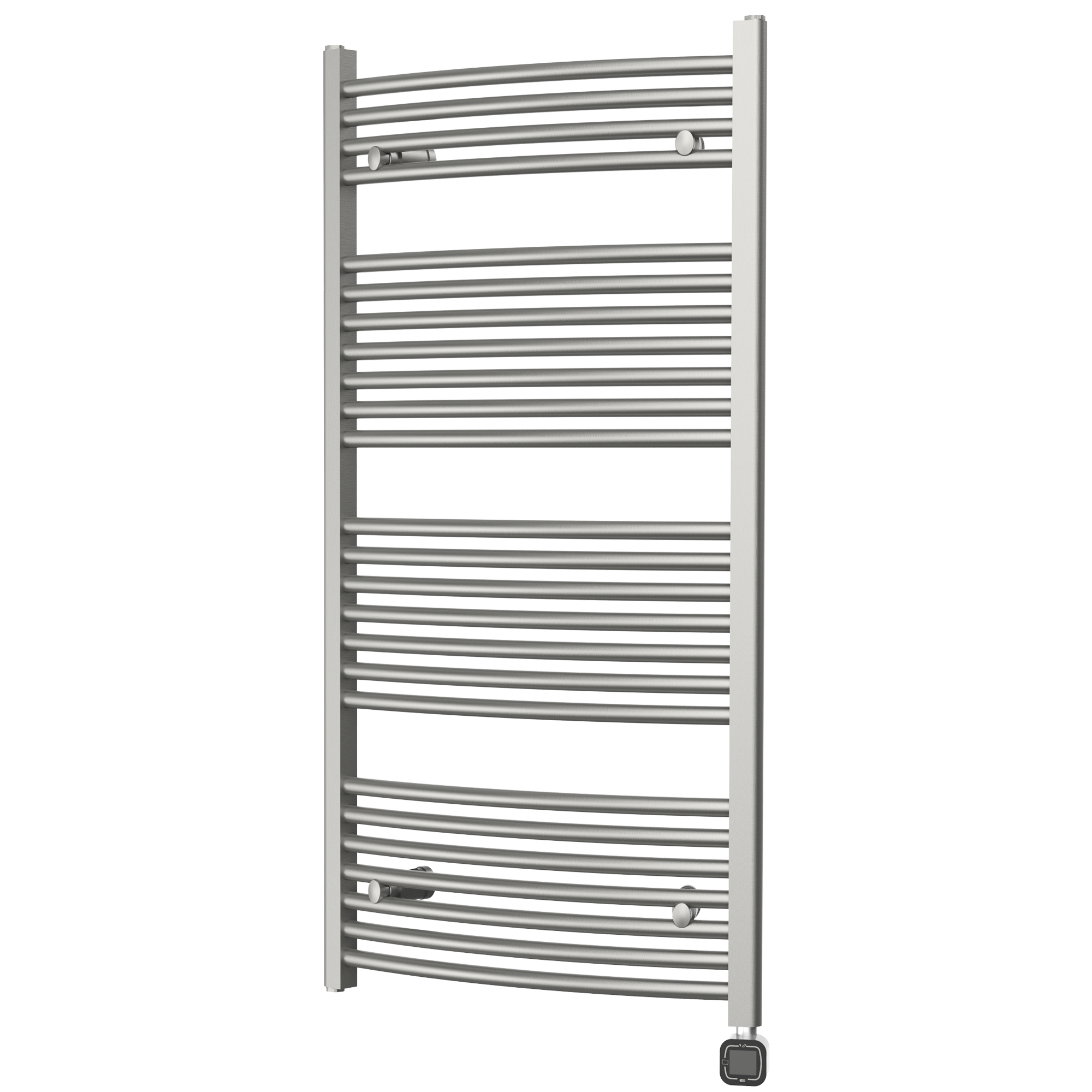 Towel Warmer Radiator 25 Curved Bars with Programmable Smart Control, 24"x48" Brushed Polish