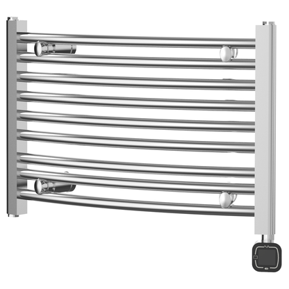 Towel Warmer Radiator 9 Curved Bars with Programmable Smart Control, 24"x16" Chrome