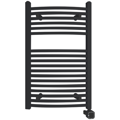 Towel Warmer Radiator 18 Curved Bars with Programmable Smart Control, 20"x32" Matte Black