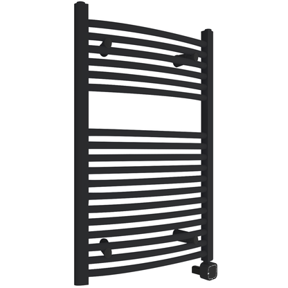 Towel Warmer Radiator 18 Curved Bars with Programmable Smart Control, 20"x32" Matte Black