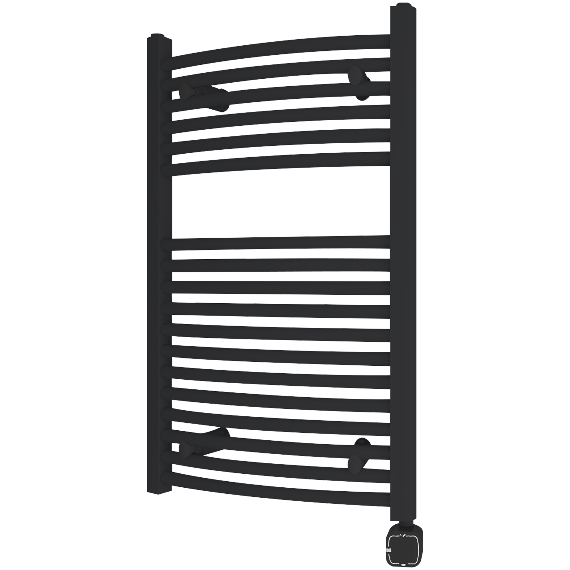 Towel Warmer Radiator 18 Curved Bars with Programmable Smart Control, 20"x32" Matte Black