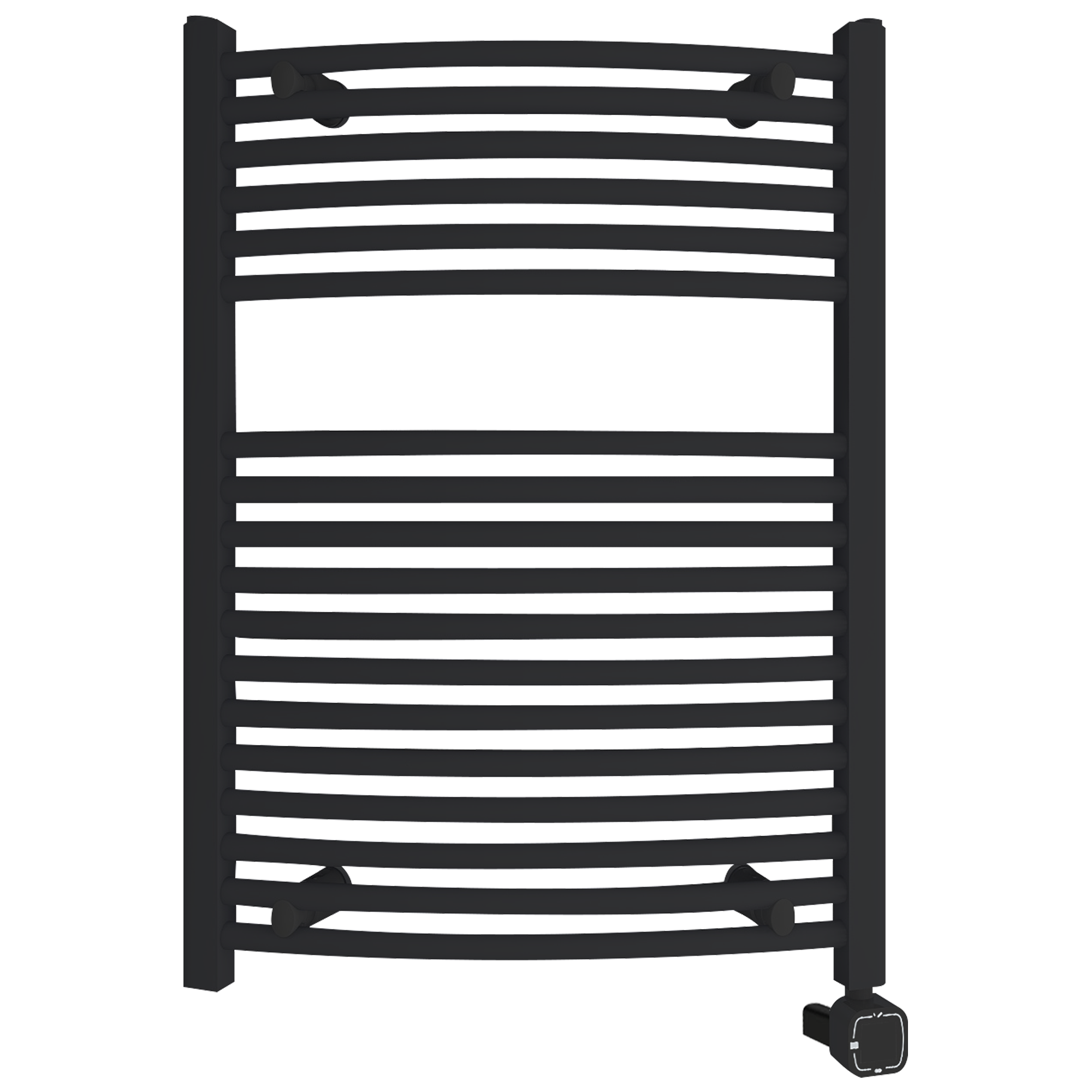 Towel Warmer Radiator 18 Curved Bars with Programmable Smart Control, 24"x32" Matte Black