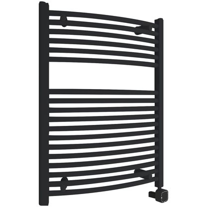 Towel Warmer Radiator 18 Curved Bars with Programmable Smart Control, 24"x32" Matte Black