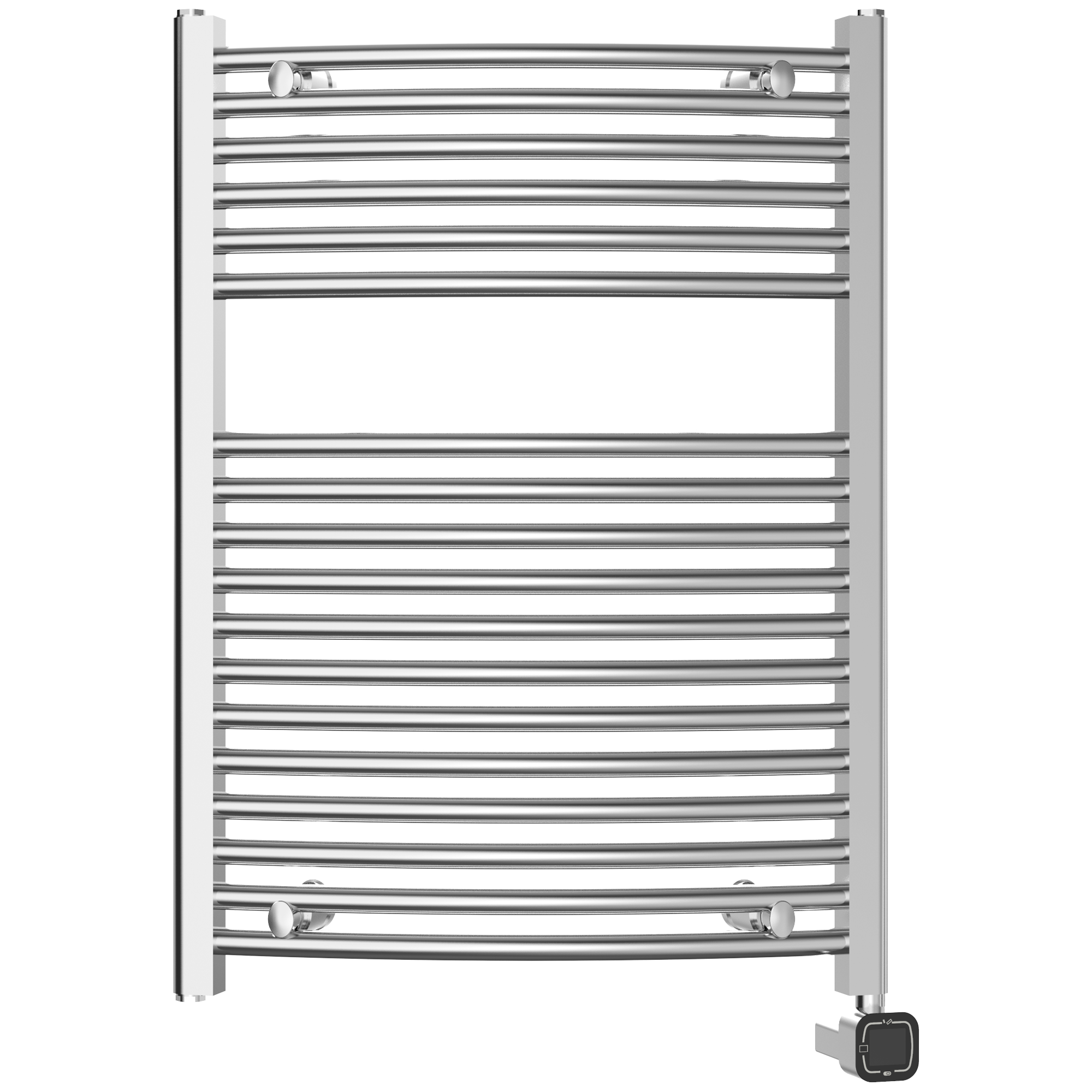 Towel Warmer Radiator 18 Curved Bars with Programmable Smart Control, 24"x32" Chrome