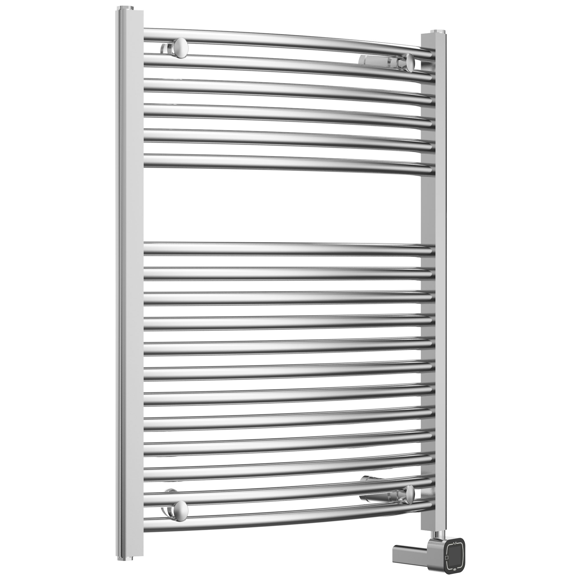 Towel Warmer Radiator 18 Curved Bars with Programmable Smart Control, 24"x32" Chrome