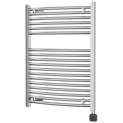 Towel Warmer Radiator 18 Curved Bars with Programmable Smart Control, 24"x32" Chrome