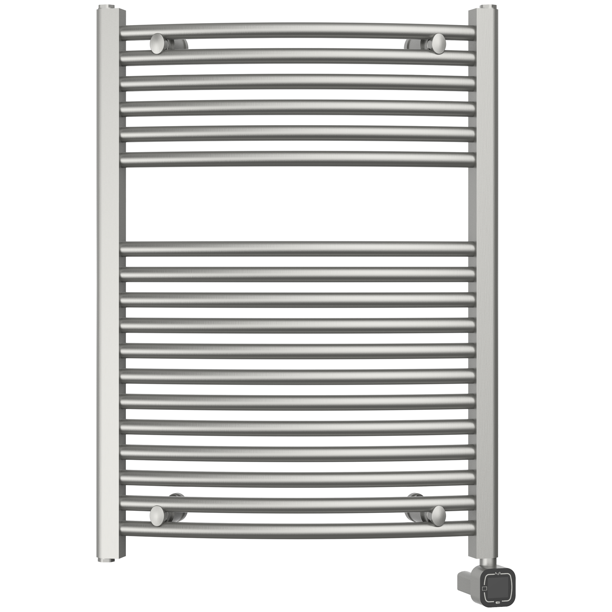 Towel Warmer Radiator 18 Curved Bars with Programmable Smart Control, 24"x32" Brushed Polish