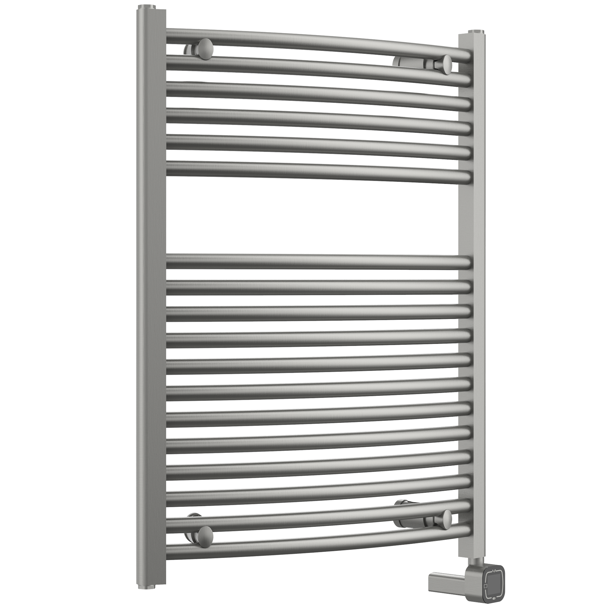 Towel Warmer Radiator 18 Curved Bars with Programmable Smart Control, 24"x32" Brushed Polish