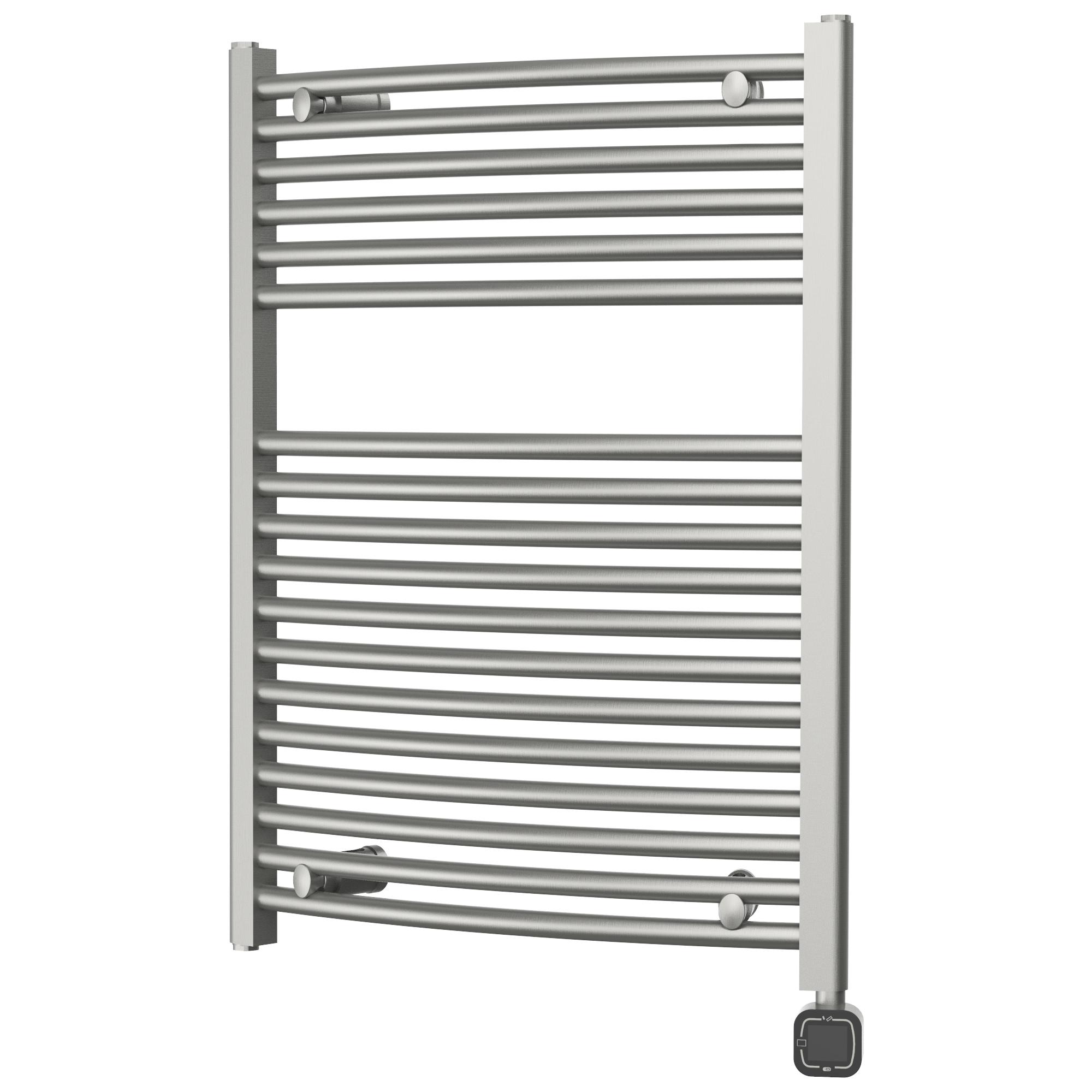 Towel Warmer Radiator 18 Curved Bars with Programmable Smart Control, 24"x32" Brushed Polish