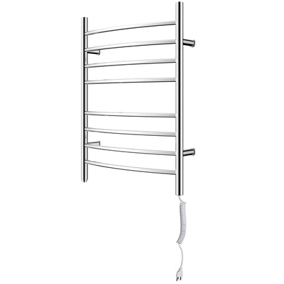 Towel Warmer 8 Curved Bar 24"x32" Plug-in, Wall-Mounted Mirror Polish