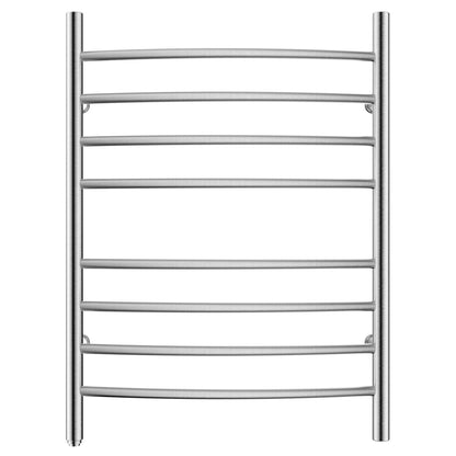 Towel Warmer 8 Curved Bar 24"x32" Plug-in, Wall-Mounted Brushed Polish