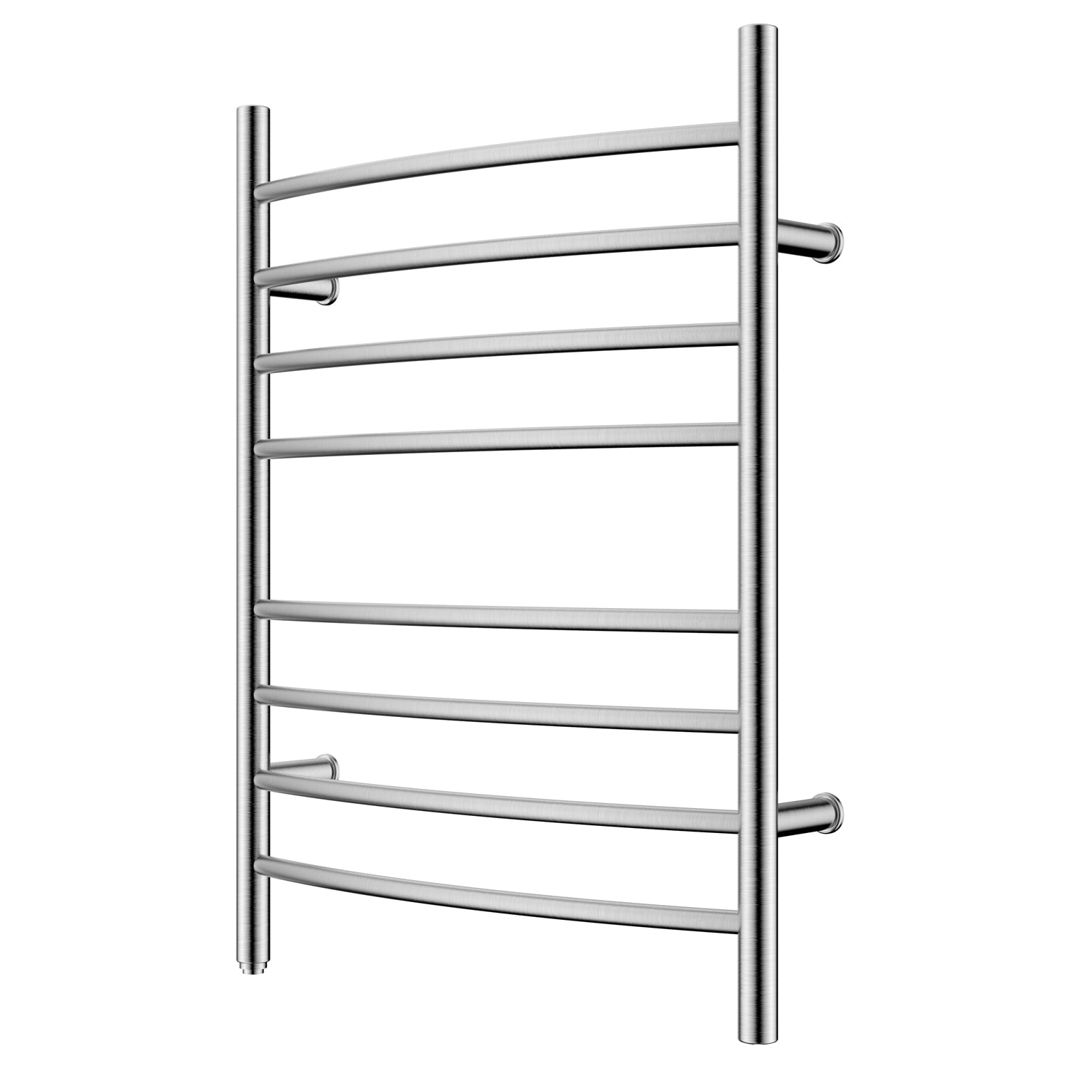 Towel Warmer 8 Curved Bar 24"x32" Plug-in, Wall-Mounted Brushed Polish