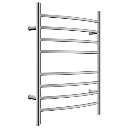 Towel Warmer 8 Curved Bar 24"x32" Plug-in, Wall-Mounted Brushed Polish