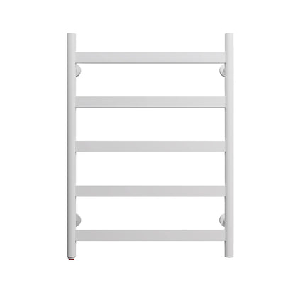 Towel Warmer 5 Flat Bar 24"x32" Wall-Mounted, Hardwired/Plug-In Gloss White