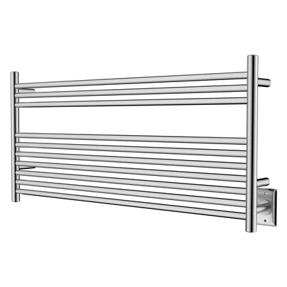 Towel Warmer 10 Straight Bar 42"x20" Wall-Mounted, Hardwired/Plug-In Brushed Polish