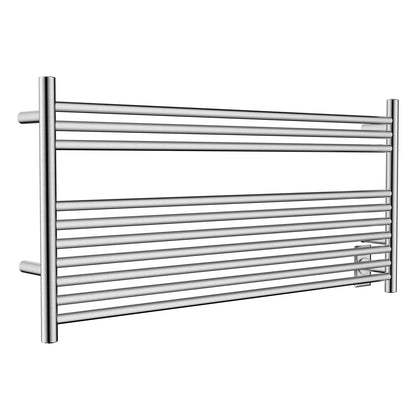 Towel Warmer 10 Straight Bar 42"x20" Wall-Mounted, Hardwired/Plug-In Brushed Polish