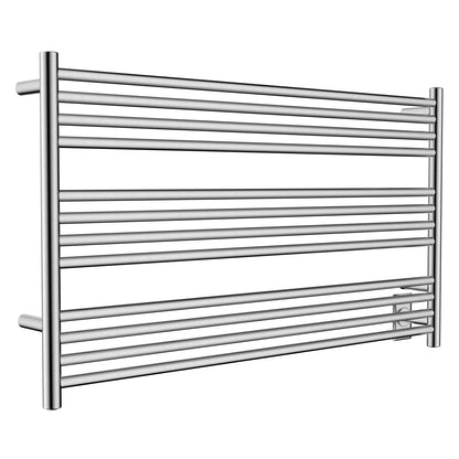 Towel Warmer 12 Straight Bar 42"x24" Wall-Mounted, Hardwired/Plug-In Brushed Polish