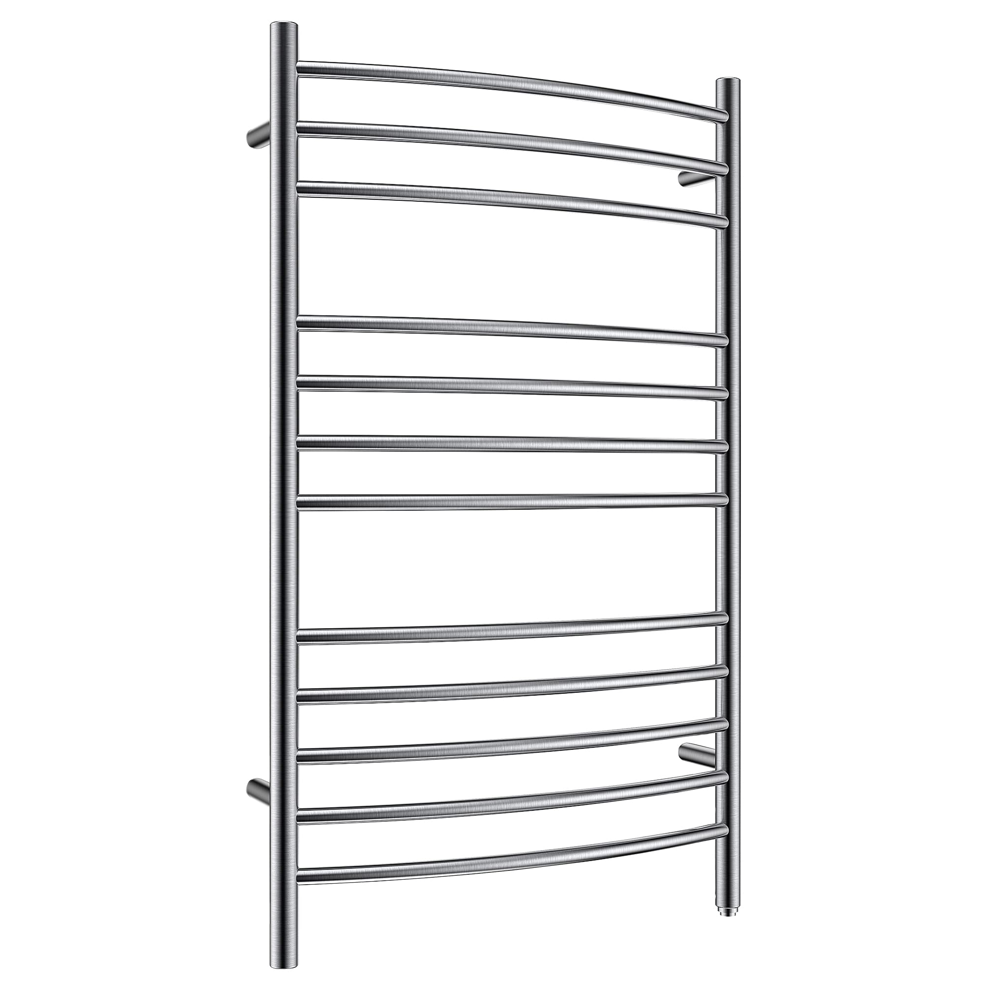 Towel Warmer 12 Curved Bar 24"x40" Hardwired/Plug-in Brushed Polish