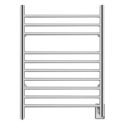 Towel Warmer 10 Bar Hardwired, 24"x32", Wall Mounted Brushed Polish