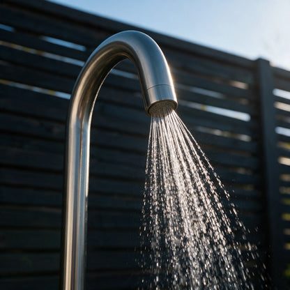 Freestanding Outdoor Shower Stainless Steel with Handheld Shower Brushed