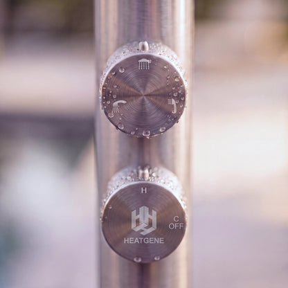 Freestanding Outdoor Shower Stainless Steel with Handheld Shower Brushed