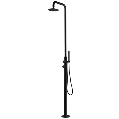 Freestanding Outdoor Shower, Stainless Steel Matte Black