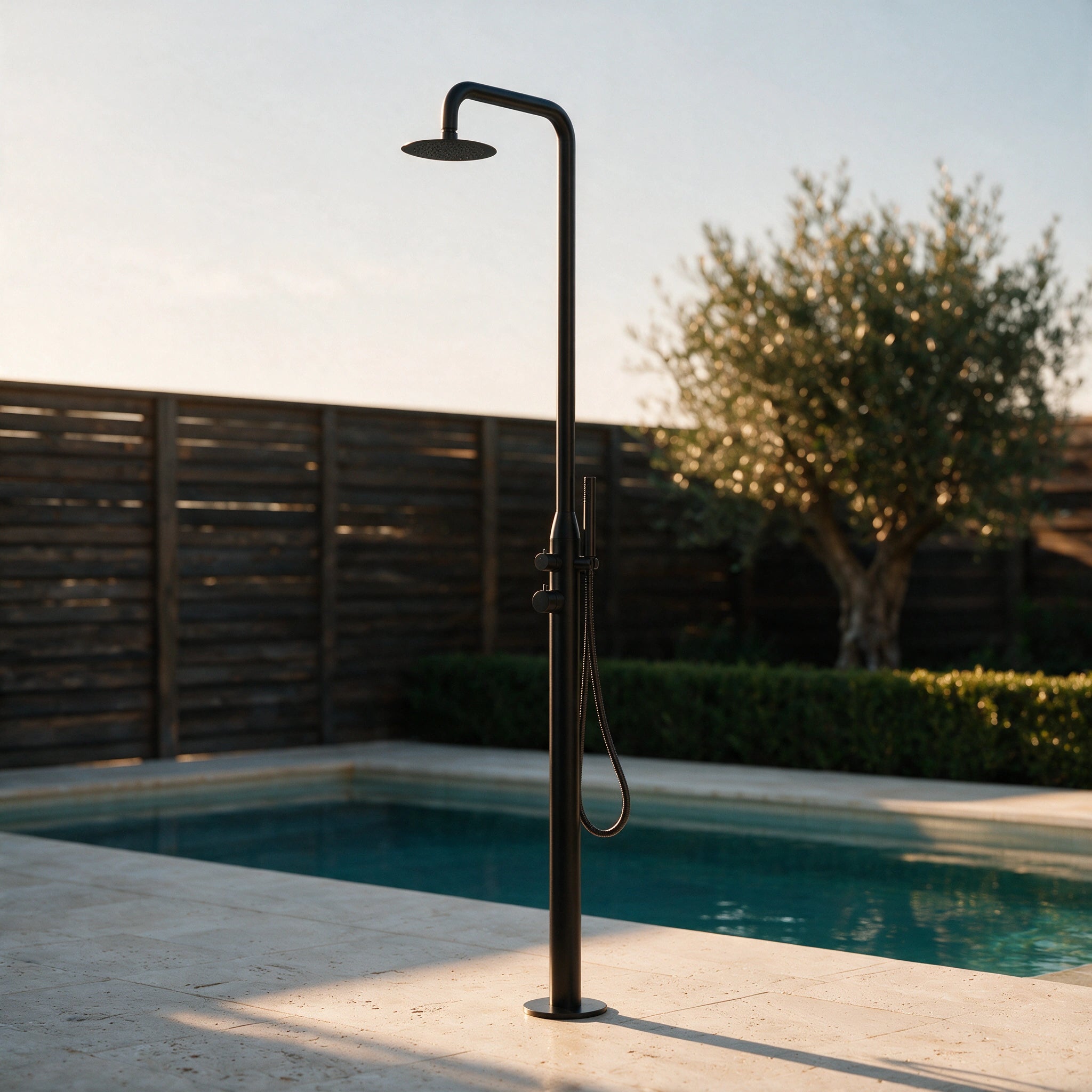 Freestanding Outdoor Shower, Stainless Steel Matte Black