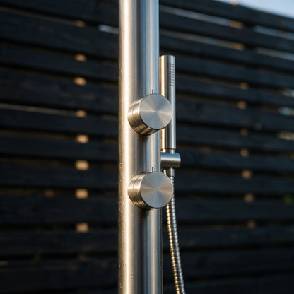 Freestanding Outdoor Shower, Stainless Steel Brushed