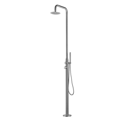 Freestanding Outdoor Shower, Stainless Steel Brushed