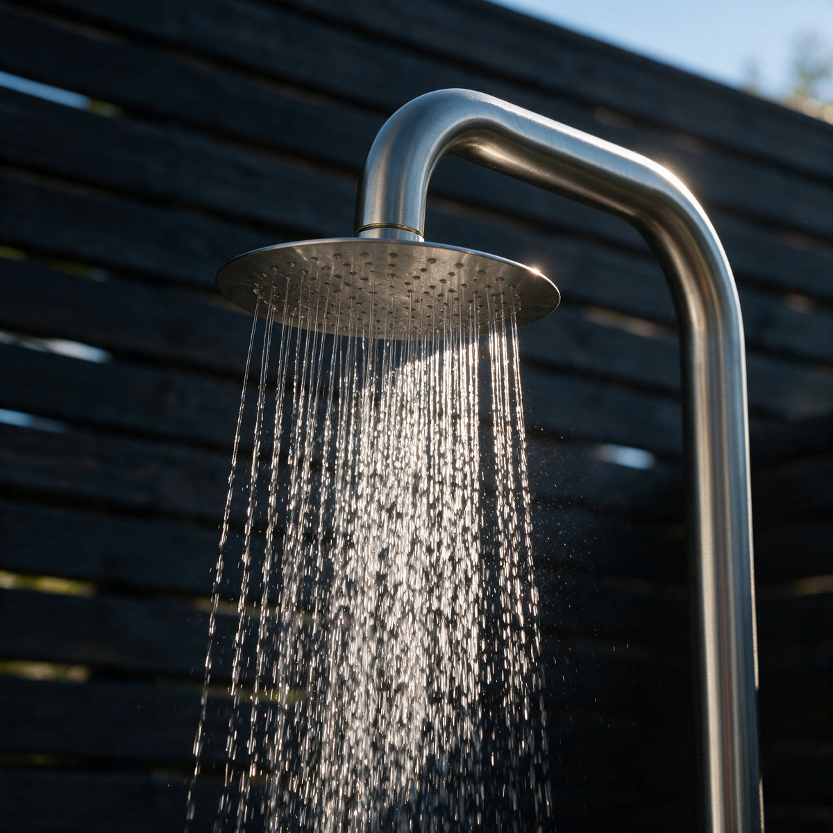 Freestanding Outdoor Shower Stainless Steel with Hand Shower Brushed