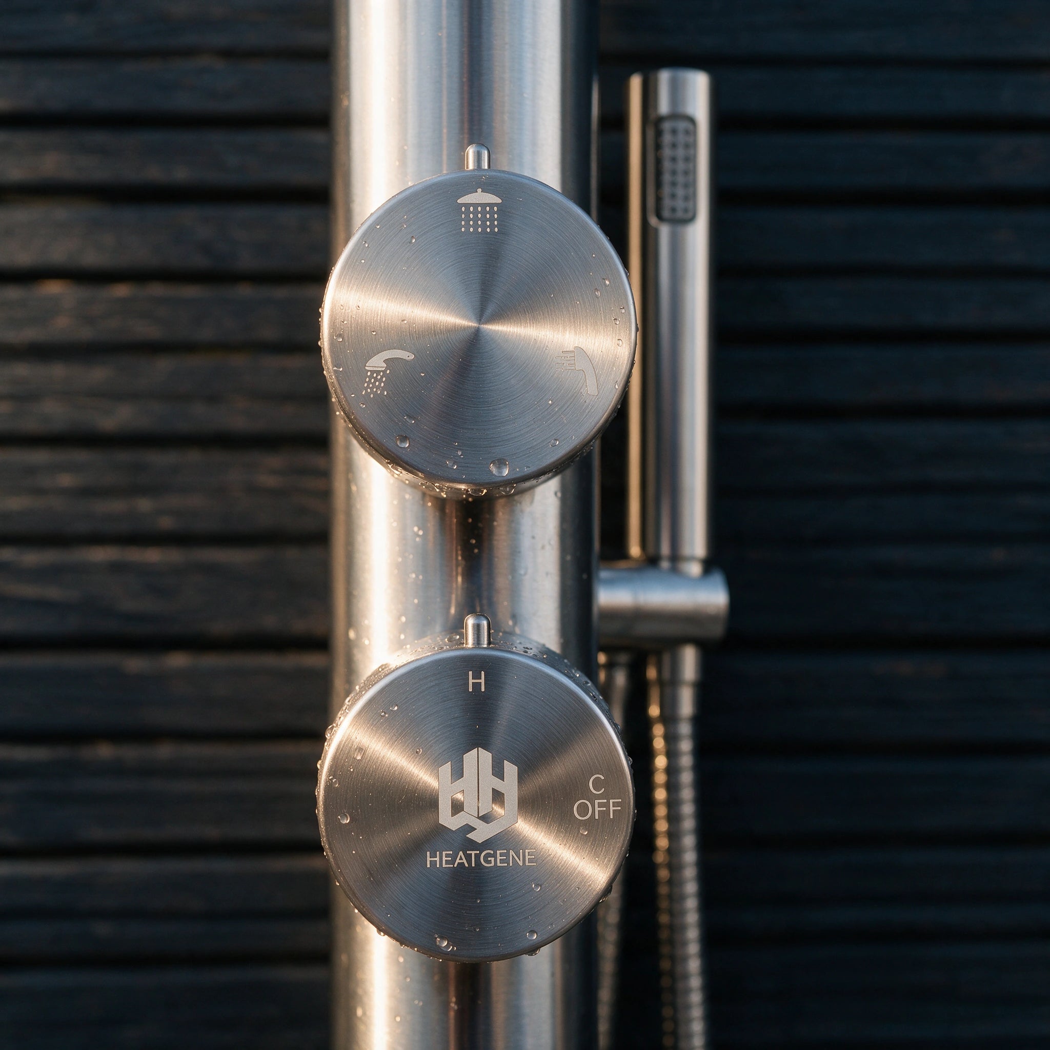 Freestanding Outdoor Shower Stainless Steel with Hand Shower Brushed