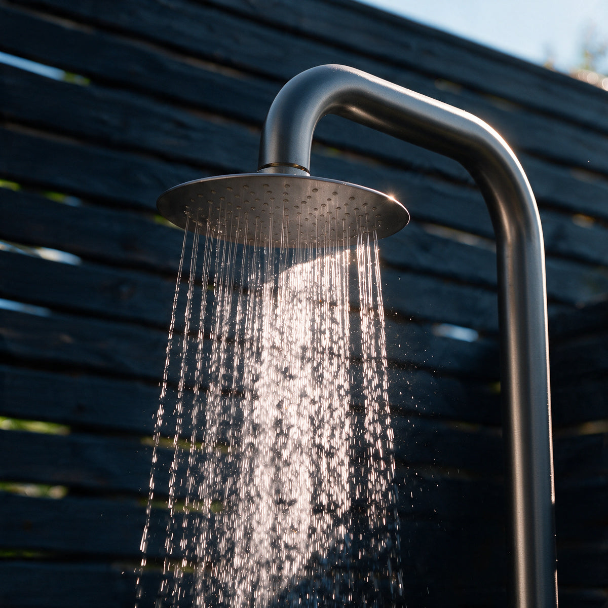 Freestanding Outdoor Shower Stainless Steel with Hand Shower Grey
