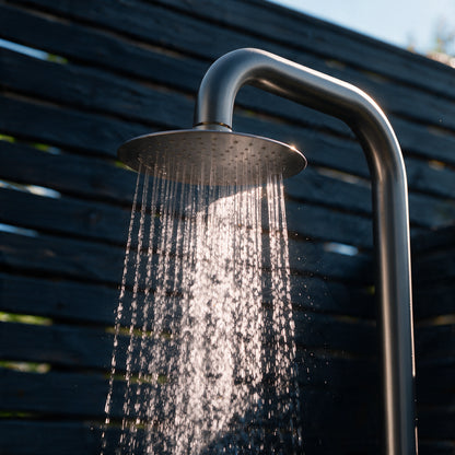 Freestanding Outdoor Shower Stainless Steel with Hand Shower Grey