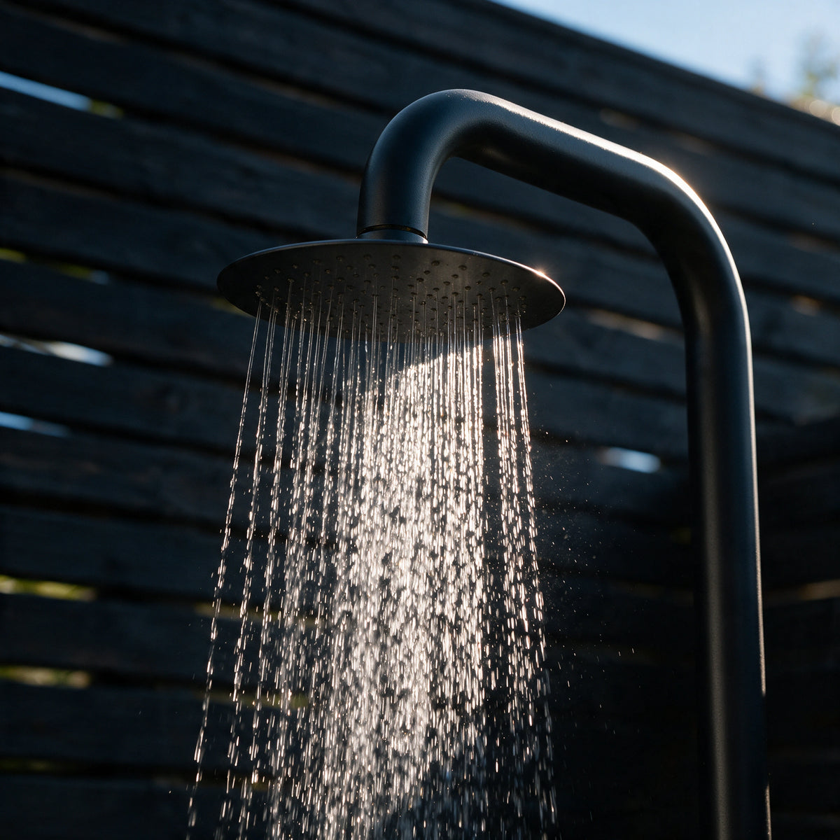 Freestanding Outdoor Shower Stainless Steel with Hand Shower Matte Black